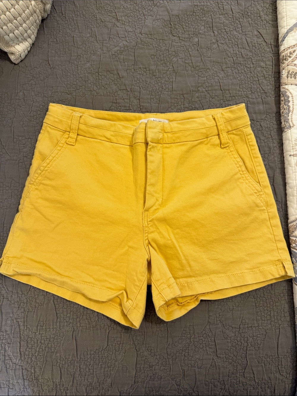 STS Blue Yellow High-Waist Cotton Shorts